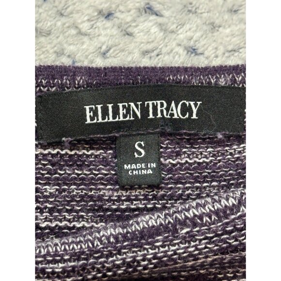 Ellen Tracy Womens Knit Long Sleeve Pullover Sweater Top Tunic Size Small Purple - Picture 6 of 13